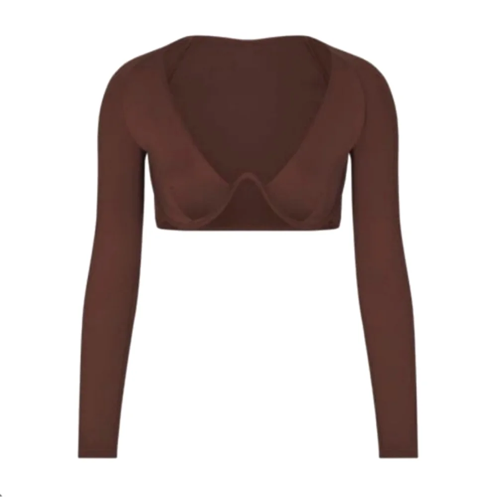 NWT SKIMS RECYCLED SWIM Long Sleeve Underwire Top Cocoa PLUS 3X